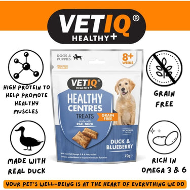 VetIQ Healthy Centres Duck & Blueberry Dog Treats - 70g